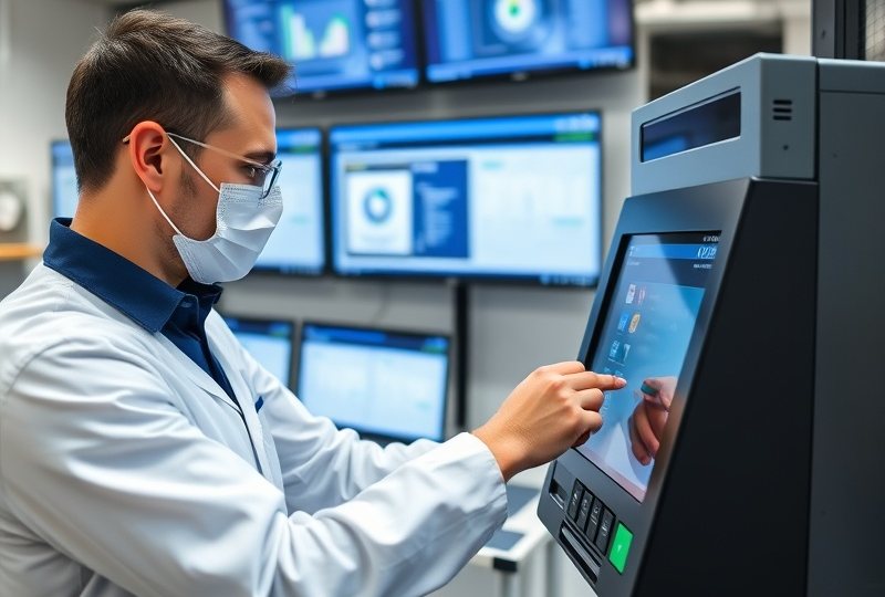 Self-service terminal fitted with anti-skimming protection